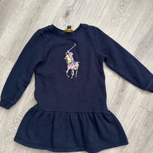 Polo by Ralph Lauren Navy Kids Peplum Sweater Dress